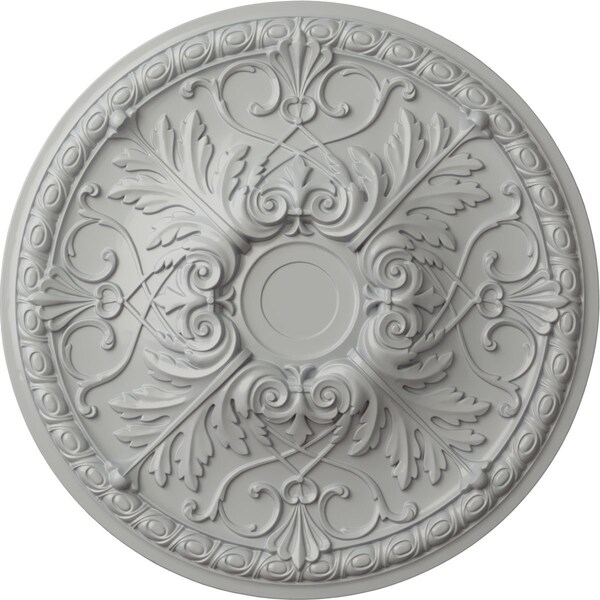 Ekena Millwork Tristan Ceiling Medallion (Fits Canopies up to 6 1/4"), Hand-Painted Frost, 32 3/8"OD x 3 1/2"P CM32TNFRF - main